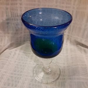 Cobalt Blue Glass Candleholder